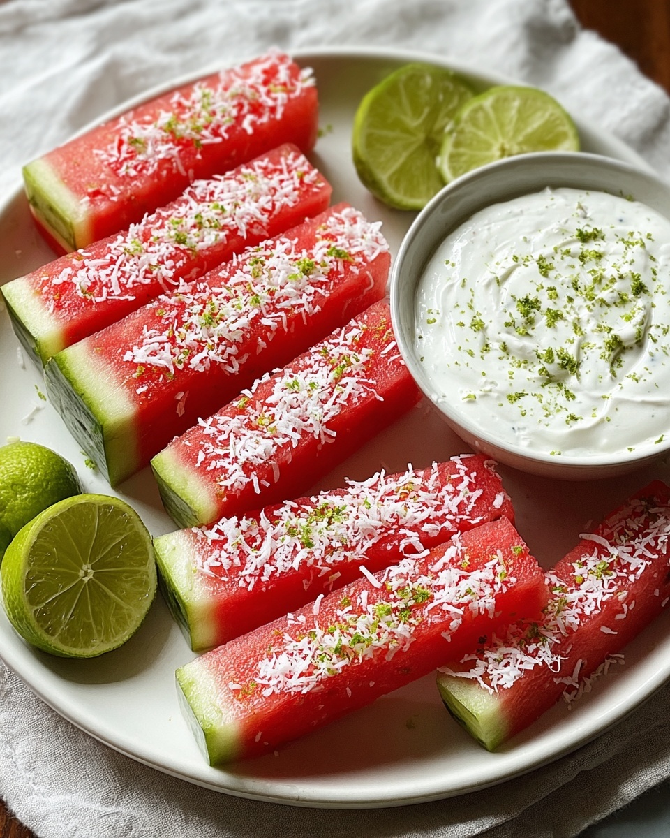 Watermelon Fries with Coconut Lime Dip Recipe - Recipe Image