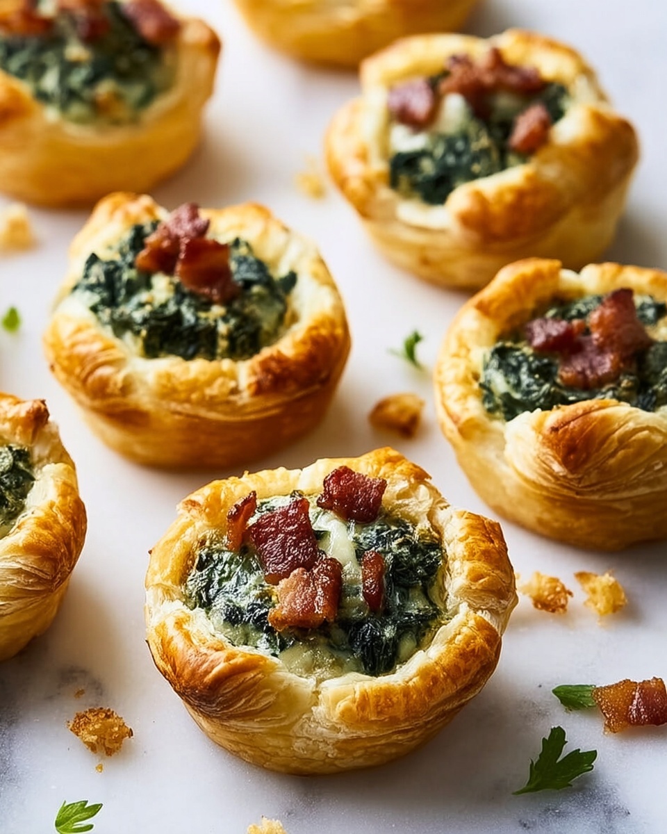 Spinach and Bacon Puff Pastry Bites Recipe - Recipe Image