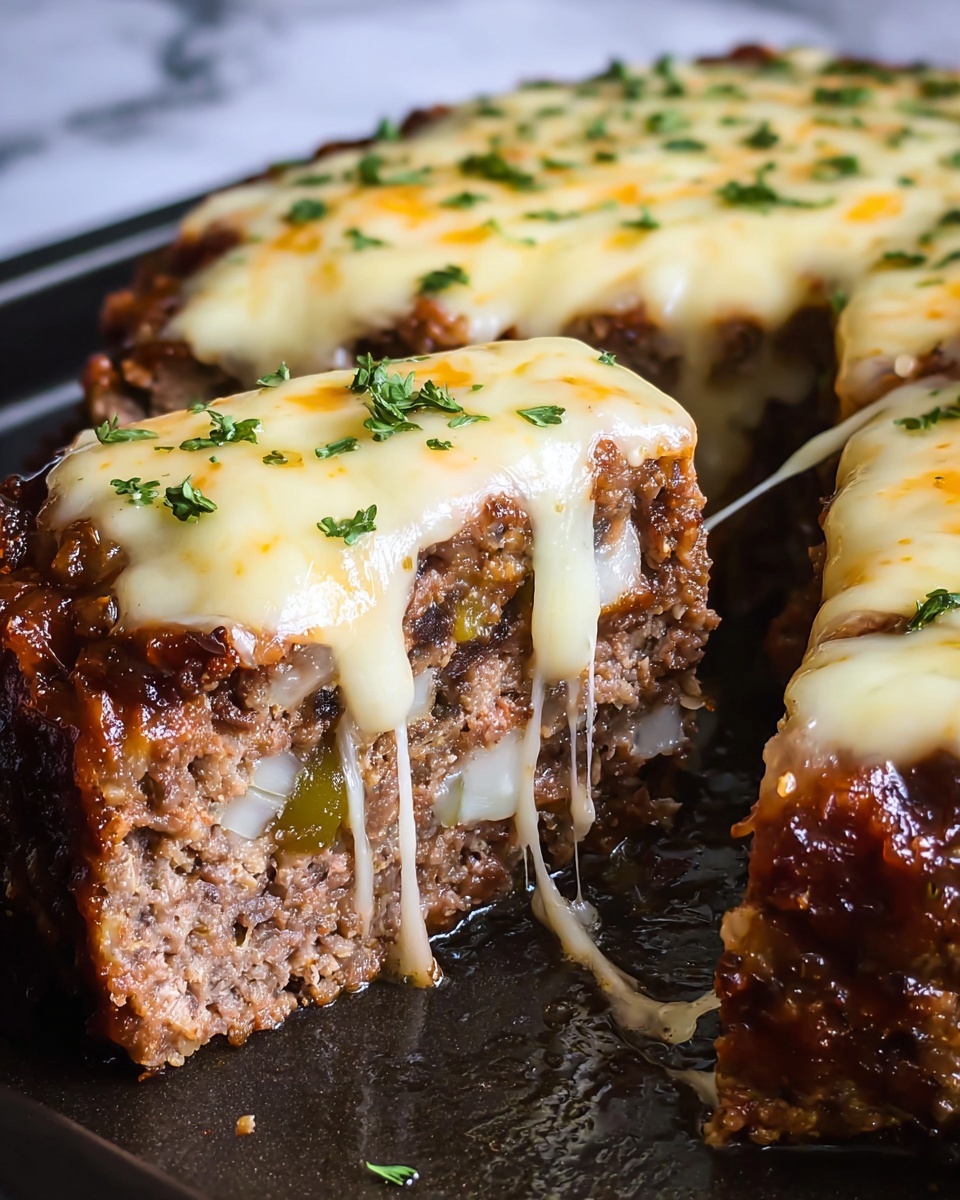 Philly Cheesesteak Meatloaf Recipe - Recipe Image