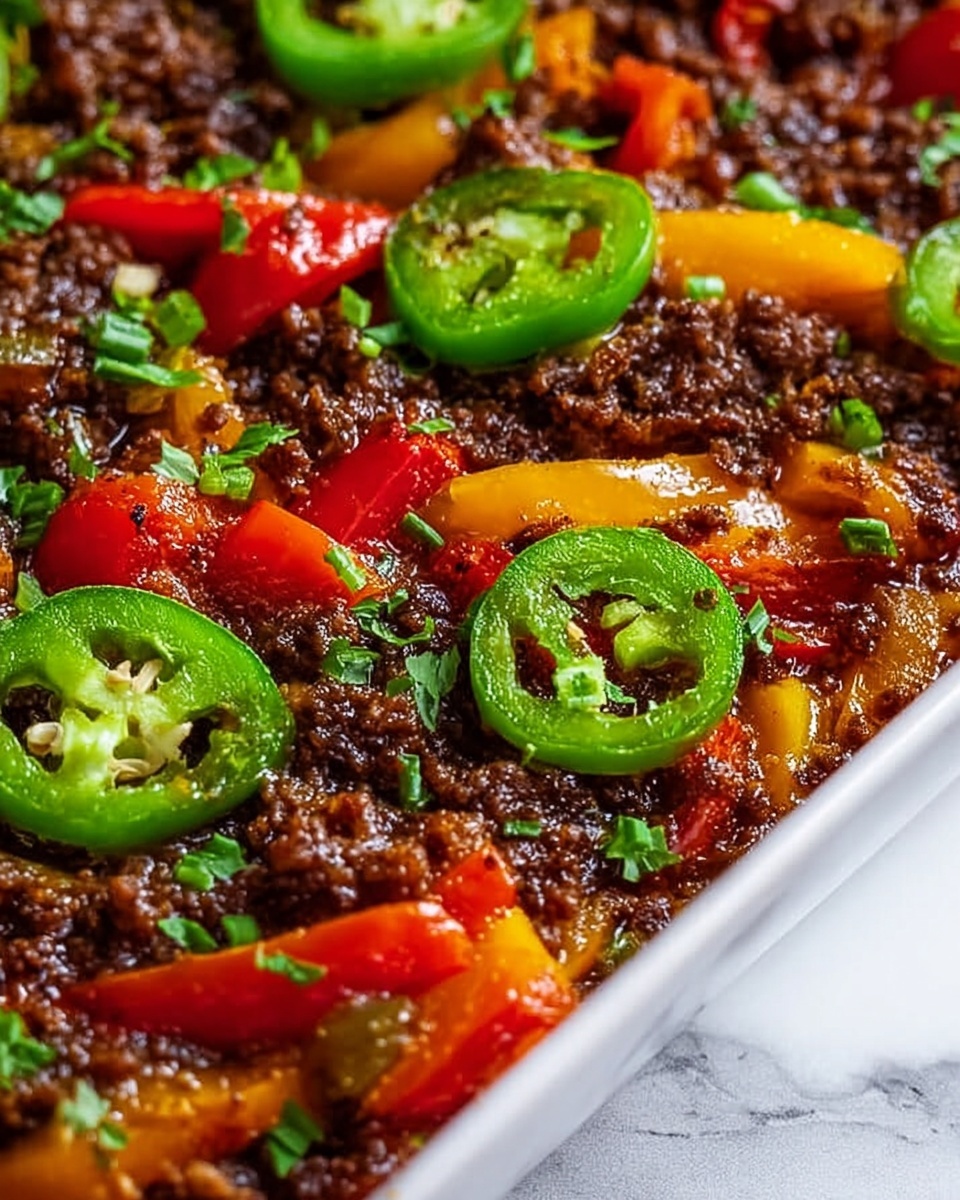 Spicy Jalapeño Popper Mediterranean Ground Beef Stir Fry Recipe - Recipe Image