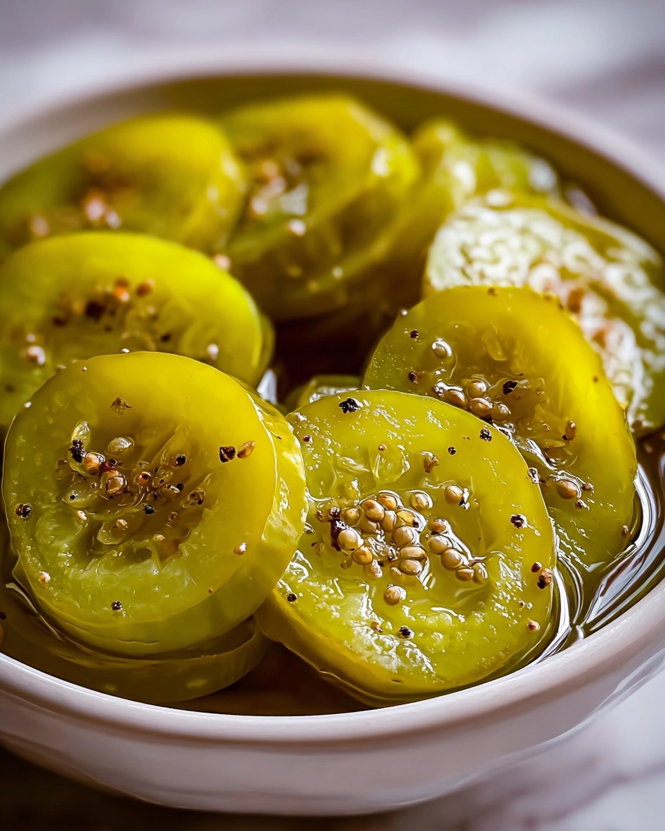 Savory Southern-Style Pickled Green Tomatoes Recipe - Recipe Image
