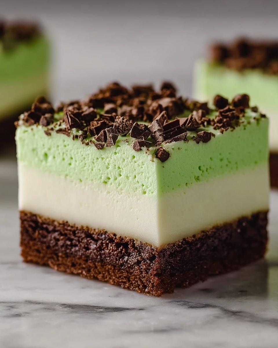 Grasshopper Cheesecake Bars Recipe - Recipe Image