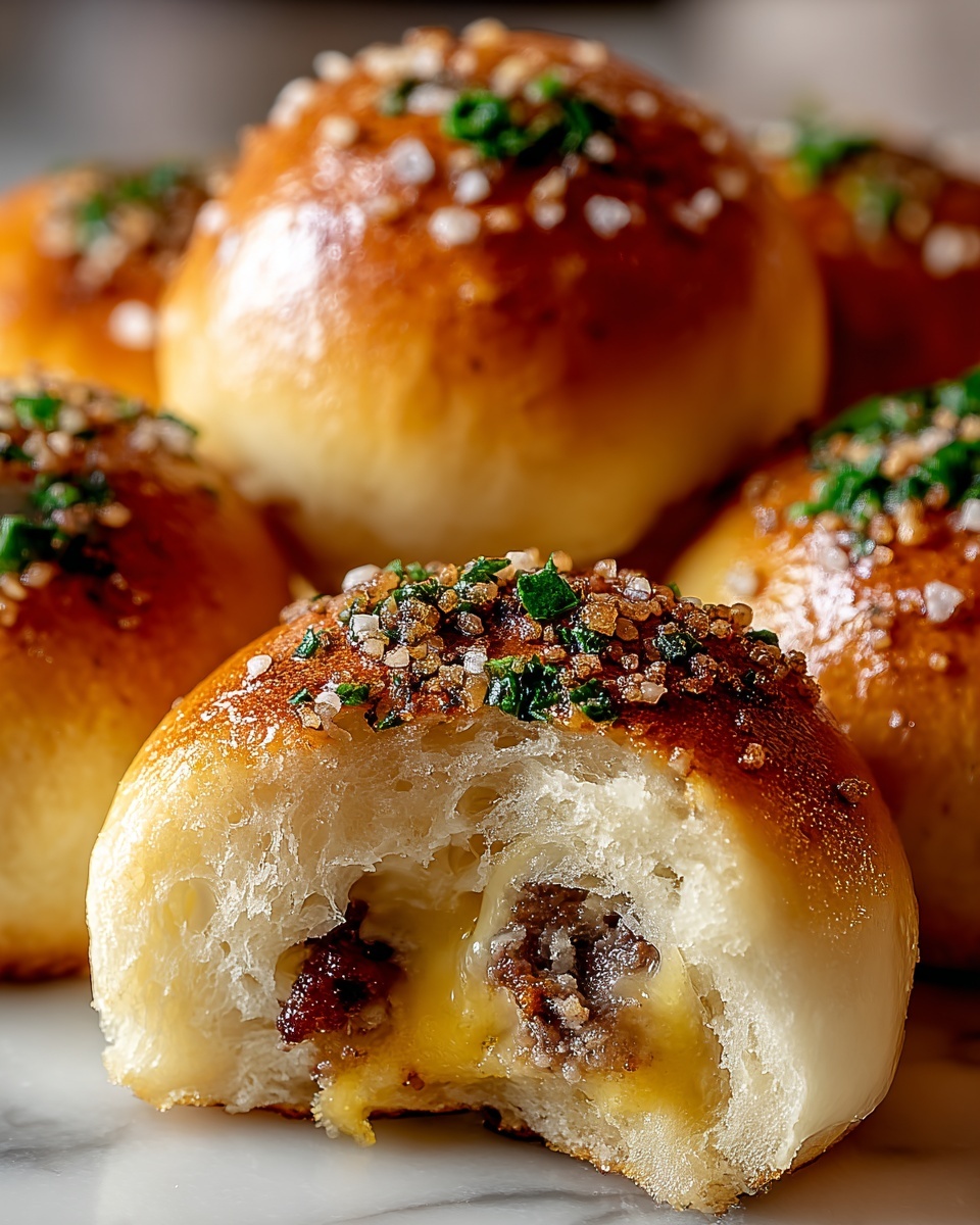Garlic Parmesan Cheeseburger Bombs Recipe - Recipe Image