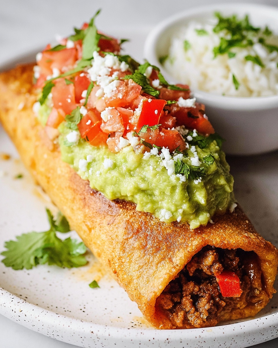 Creamy Chicken Chimichangas with Melted Cheddar and Monterey Jack Recipe - Recipe Image