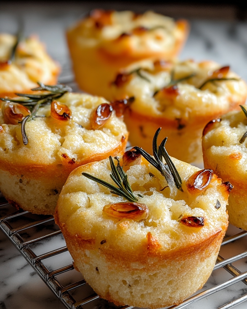 Easy Garlic Rosemary Focaccia Muffins Recipe - Recipe Image