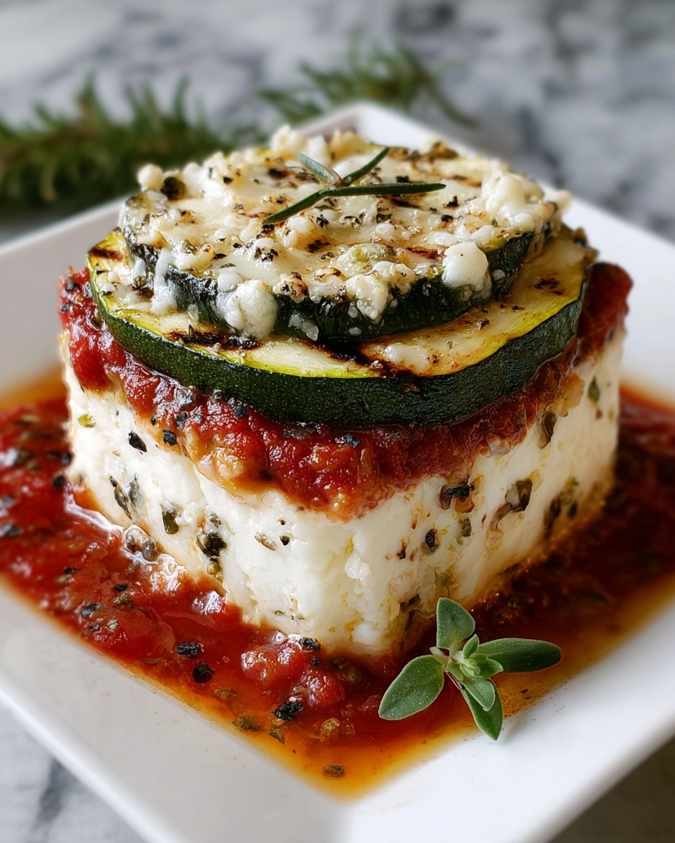 Layered Zucchini Ricotta Melts with Marinara Recipe - Recipe Image