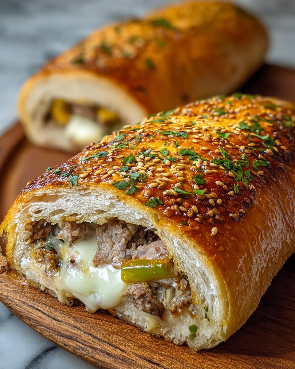 Philly Cheesesteak Stromboli Recipe - Recipe Image