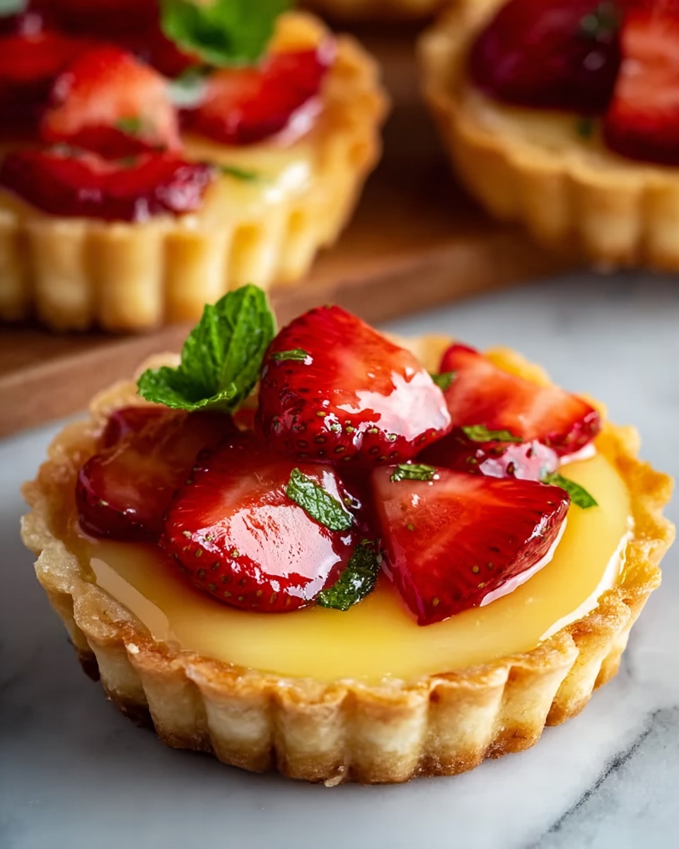 Strawberry Honey Custard Tarts with Lemon Curd Recipe - Recipe Image