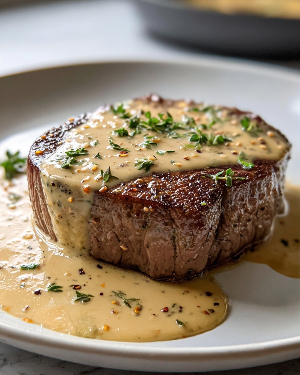 Creamy Garlic Sauce Steak Recipe - Recipe Image