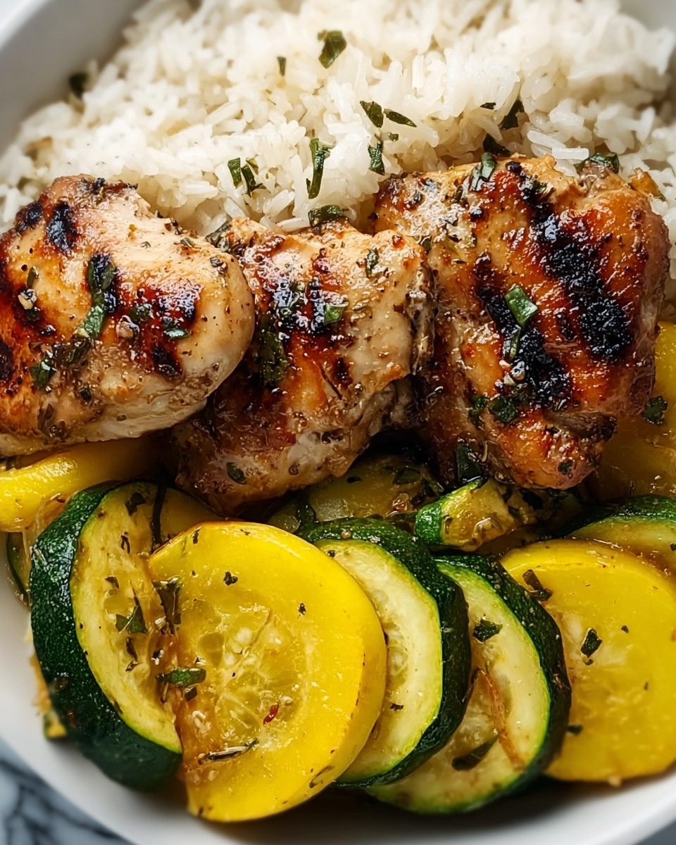 Lemon Pepper Chicken and Rice with Zucchini and Squash Recipe - Recipe Image