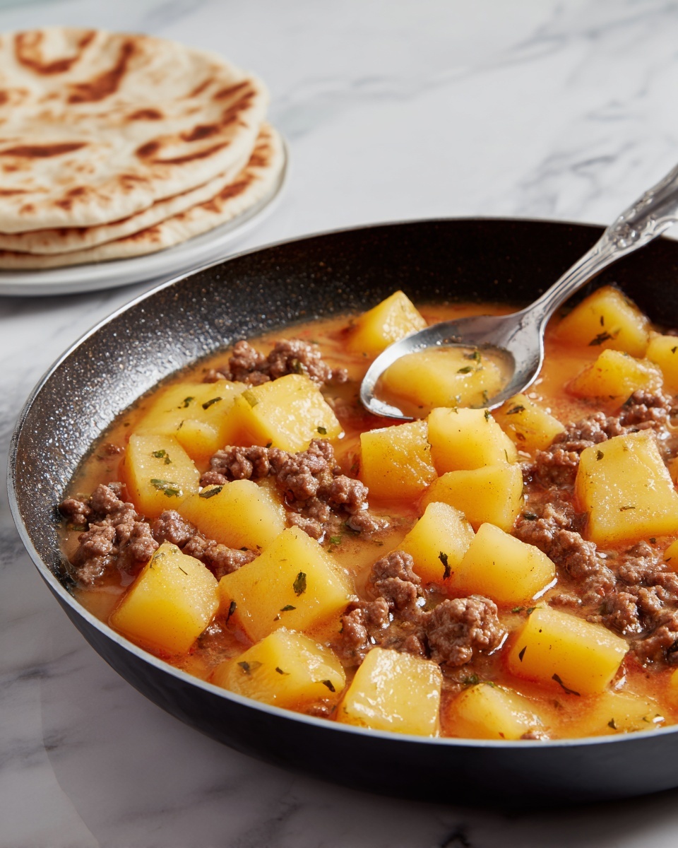 Ground Beef with Potatoes in Spicy Tomato Sauce Recipe - Recipe Image