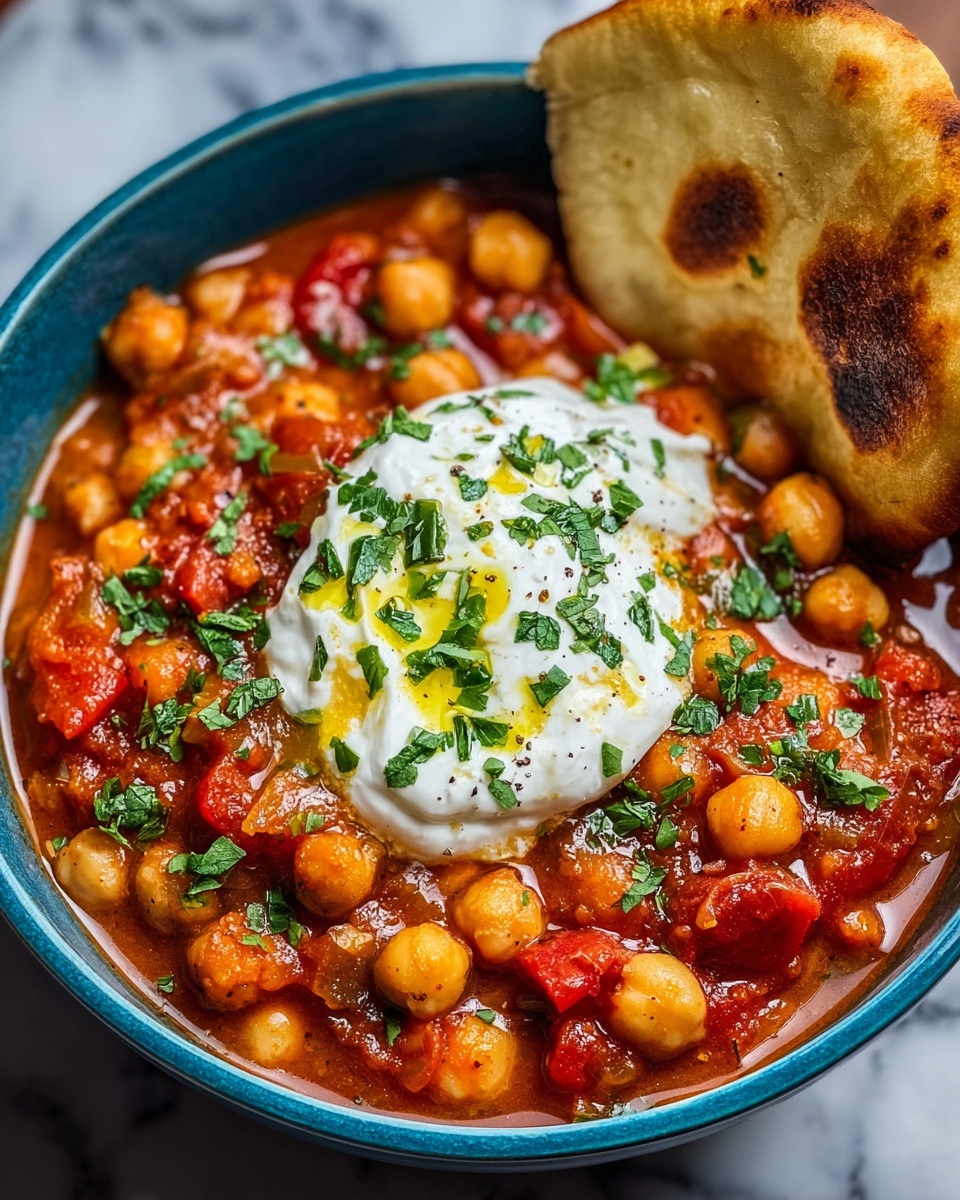 Chickpea, Tomato, and Harissa Stew with Herby Yogurt Recipe - Recipe Image