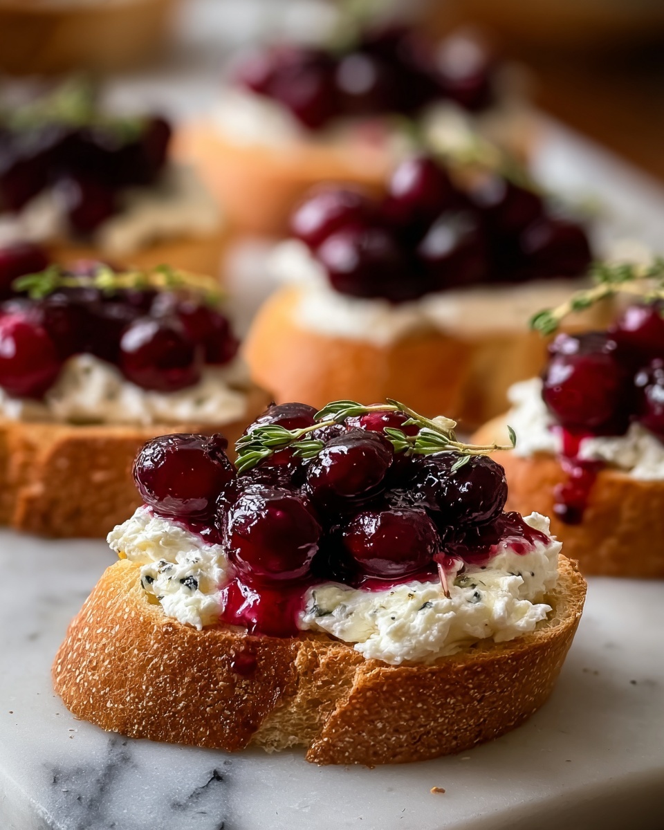 Honey Whipped Feta and Cranberry Crostini Recipe - Recipe Image