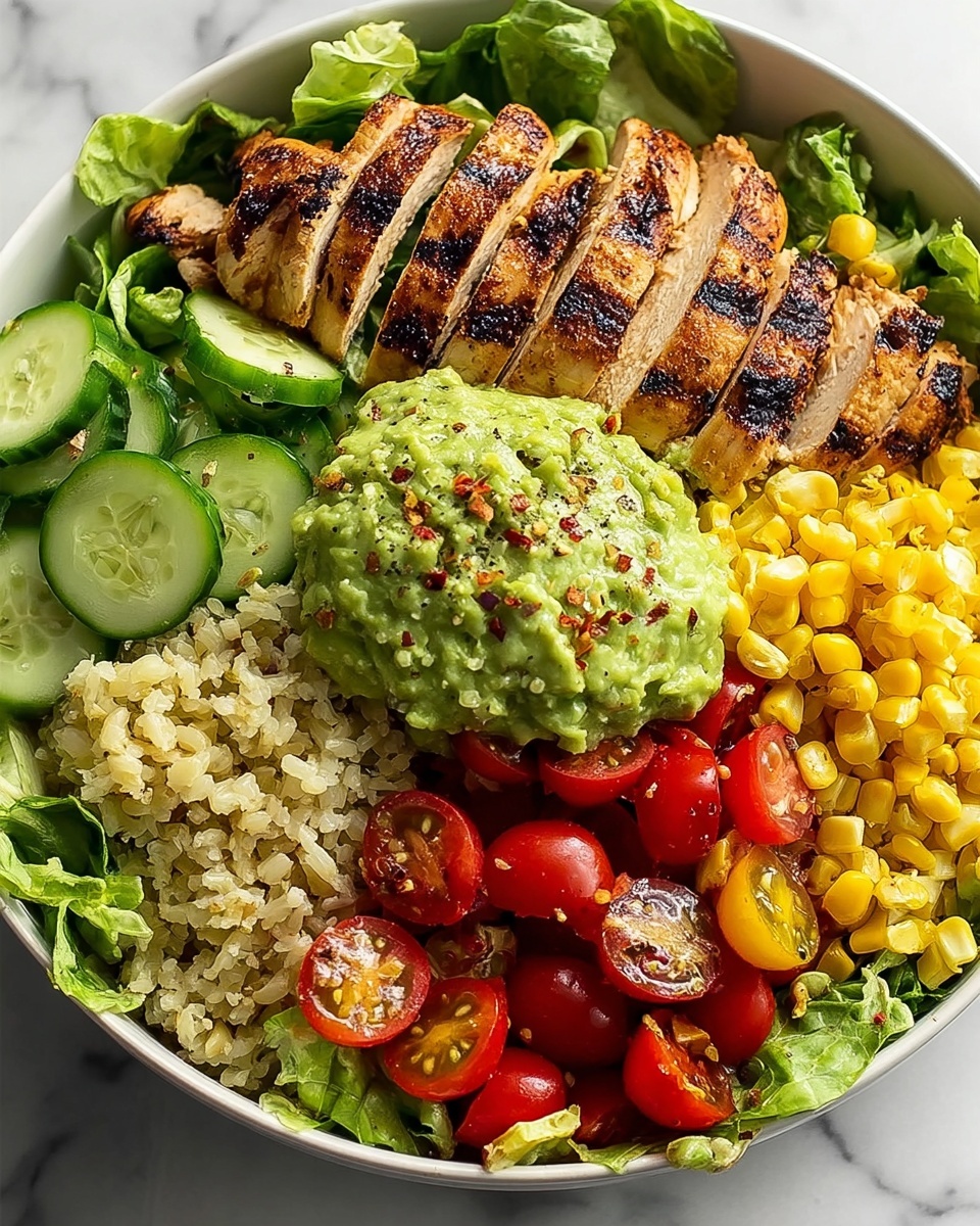 Grilled Chicken Power Bowl with Guacamole & Veggies Recipe - Recipe Image