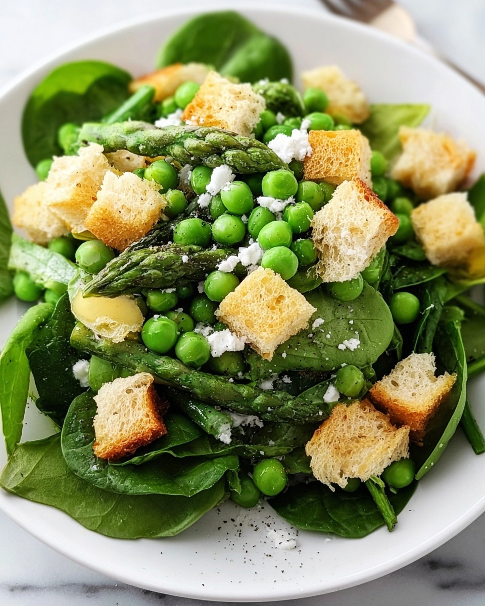 Spring Panzanella Salad with Roasted Asparagus and Feta Recipe - Recipe Image