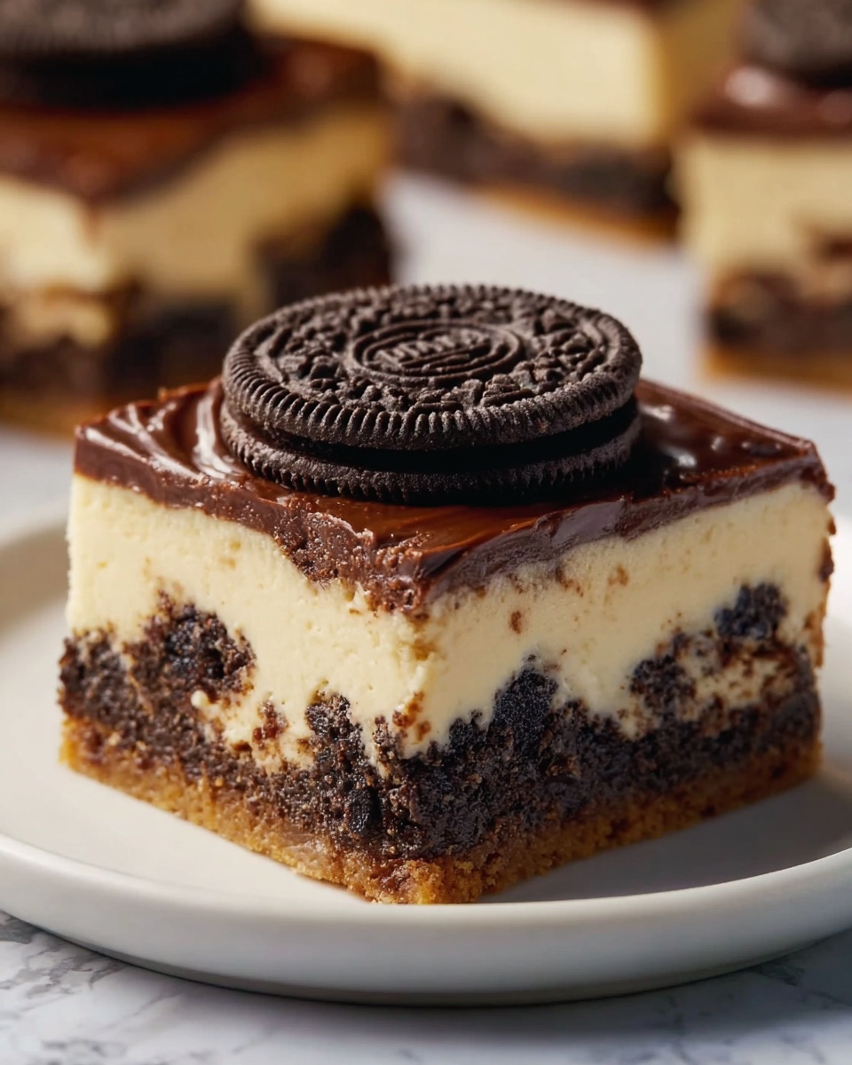Decadent Oreo Cheesecake Cookie Bars Recipe - Recipe Image