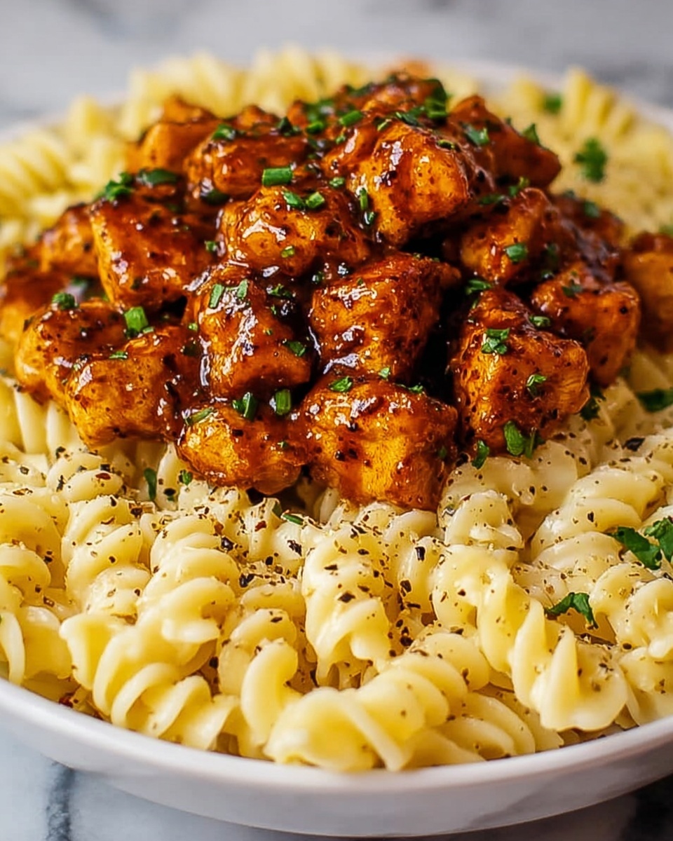 Garlic Butter Chicken Bites & Spicy Cajun Alfredo Twisted Pasta Recipe - Recipe Image
