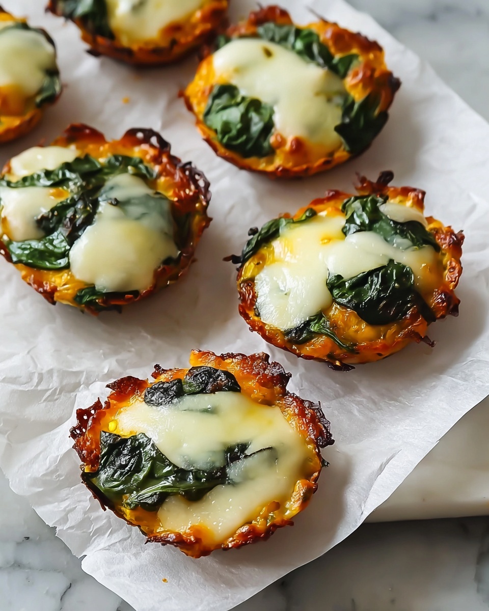 Creamy Spinach Dip Cheese Crisps Recipe - Recipe Image