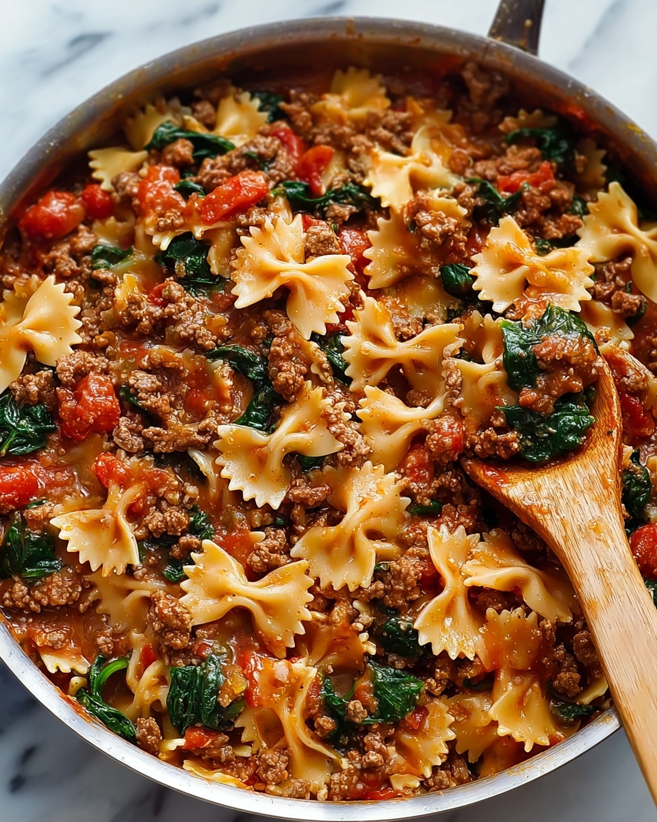 Tomato Spinach Sausage Pasta Recipe - Recipe Image