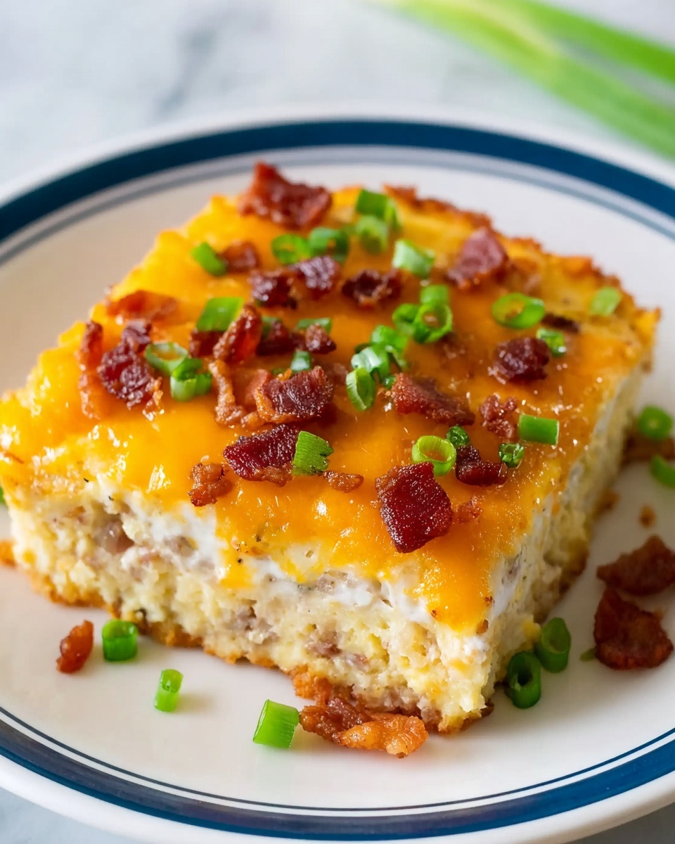 Tater Tot Breakfast Casserole with Sausage, Bacon, and Cheddar Recipe - Recipe Image