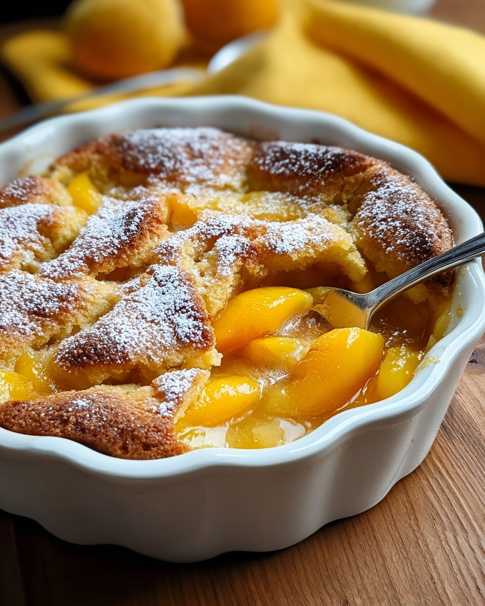 Peach Cobbler Bread Pudding Recipe - Recipe Image