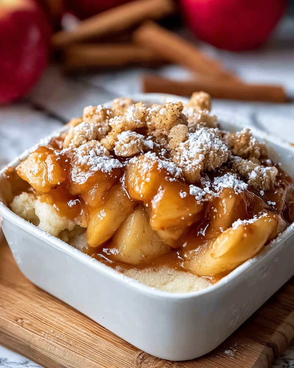 Caramel Apple Cinnamon Roll Dump Cake Recipe - Recipe Image